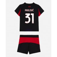 AC Milan Strahinja Pavlovic #31 Domáci Detský futbalový dres 2025-26 Krátky Rukáv (+ trenírky)